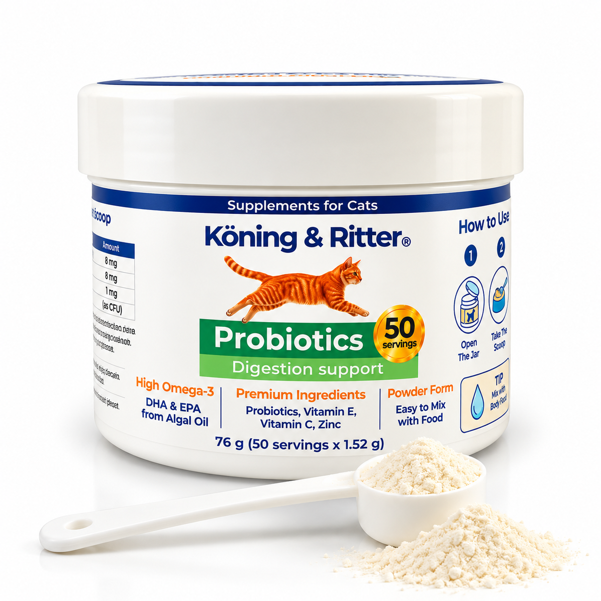 Cat Probiotic Supplement | Daily Gut Support Powder